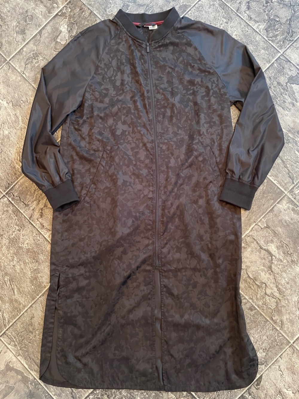 DIADORA LUXE COLLECTION Womens LongZip Subtle Pattern Sporty Duster Windbreaker